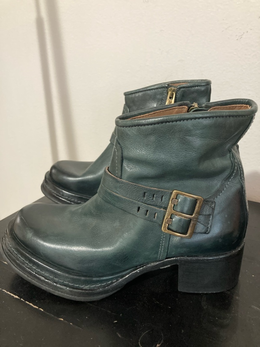 A.S.98 Teal Green Ankle Boots NWOB EU37 US7